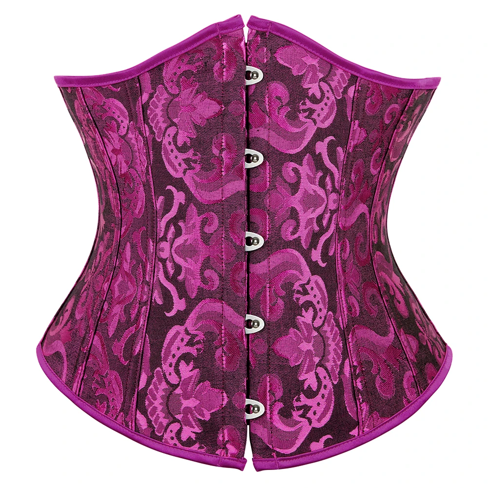 Cinturón De Cintura Ajustable De Tela Jacquard Underbust Corset Para Mujer Estilo Gótico Vintage Top Con Herramientas De Plástico Ajustable Body Shaper Waist Cincher MOV