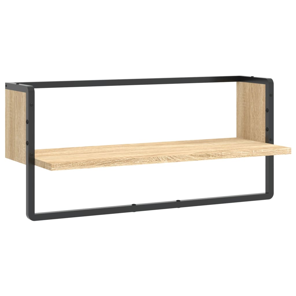 Vidaxl Estante de Pared con Barra 65x25x30 Cm Negro