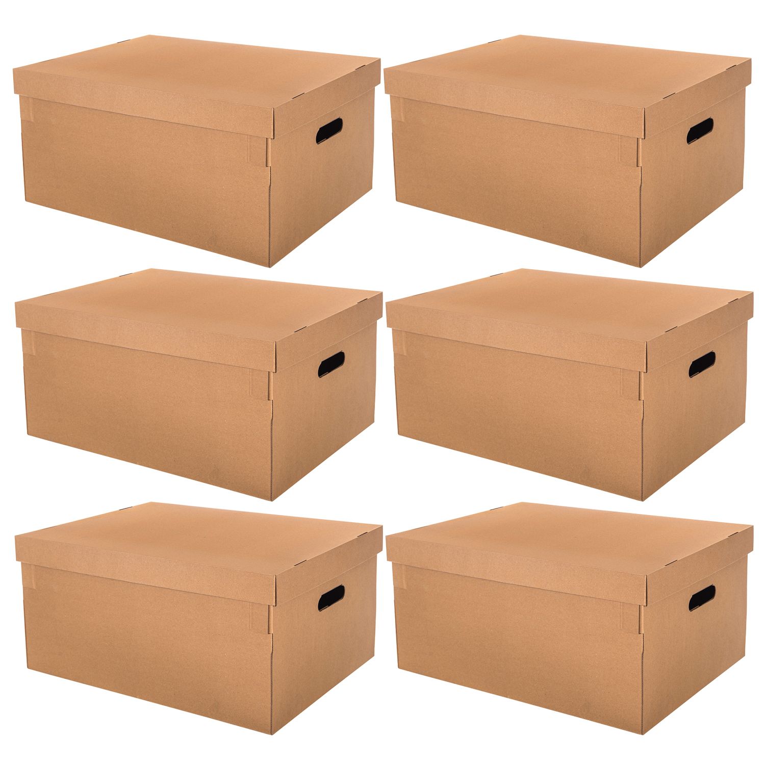 Cajas de embalaje multiusos de cartón resistente con diseño apilable y protección contra polvo y humedad – Ideales para mudanzas y organización, 5 medidas disponibles