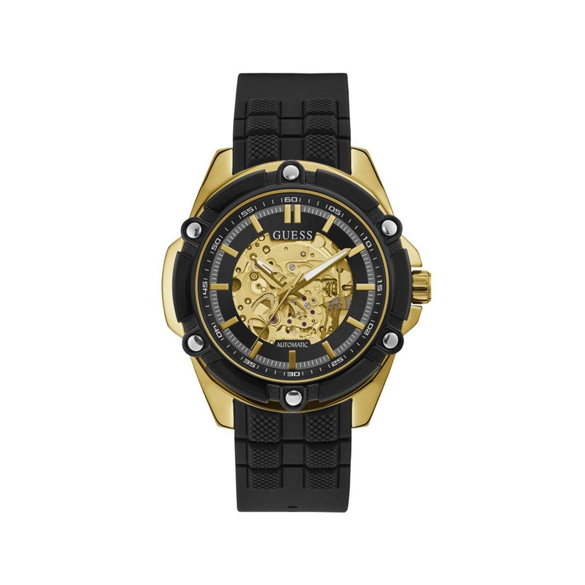 Guess Reloj Hombre Analogico Automatico con Correa de Resina GW0061G2