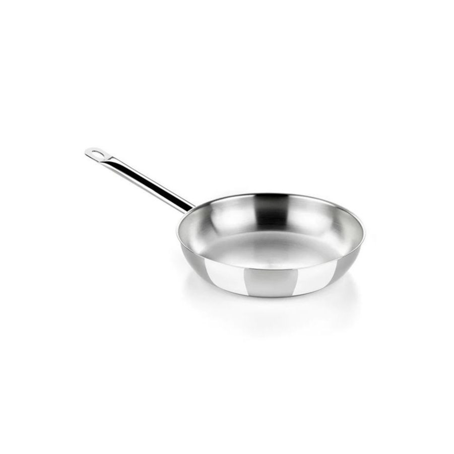Bra - Sartén Profesional, De 20 a 30 cm, Acero Inoxidable, Triple Fondo Difusor, Mango Ergonómico, Apto Inducción