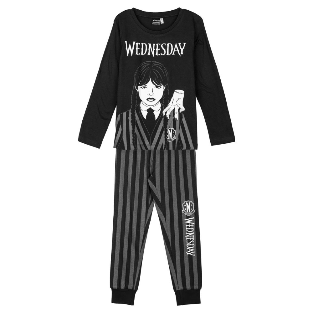 Miércoles Cerdá Pijama Manga Larga Wednesday Negro Niña 78768