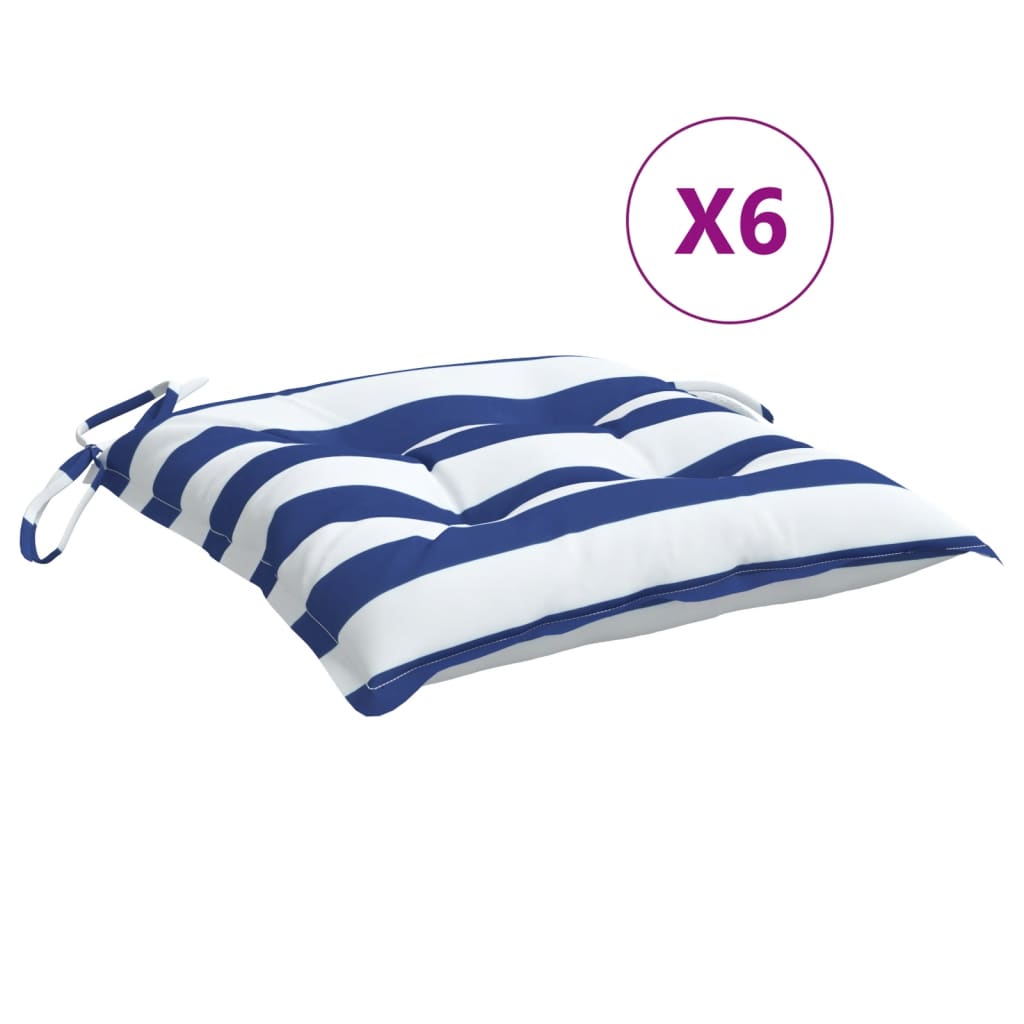 Vidaxl Cojines para Silla Oxford - Pack de 6 - Verde, Azul y Blanco, Negro y Blanco - Resistente Al Agua - Relleno de Fibra Hueca