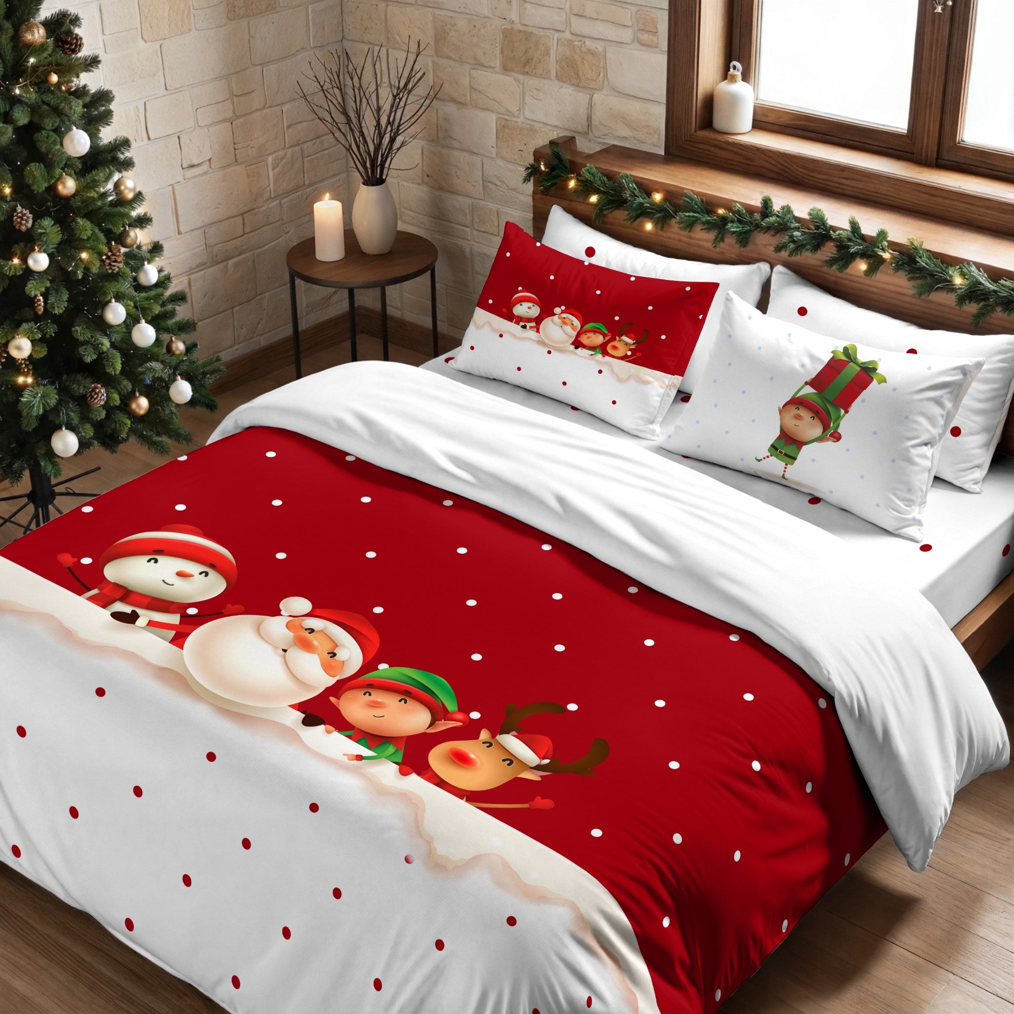 Funda nórdica con clicks Colección Especial navidad BL Belum - Suave funda nórdica de algodón para el invierno - ¡Ideal para la temporada navideña! 100% poliéster