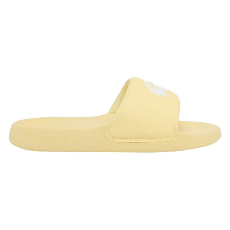 Chanclas Amarillas Lacoste Serve Slide 1.0 Light Yellow White Cómodas y Modernas