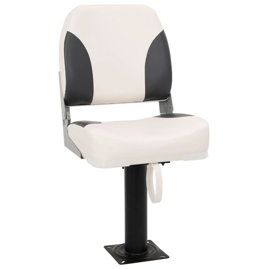 vidaXL Asiento plegable barco con respaldo bajo correa fijación 2 pzas