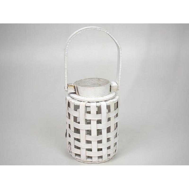 Gerimport Faro de Navidad Mimbre Blanco 20 Cm - Adorno Navideño Decorativo