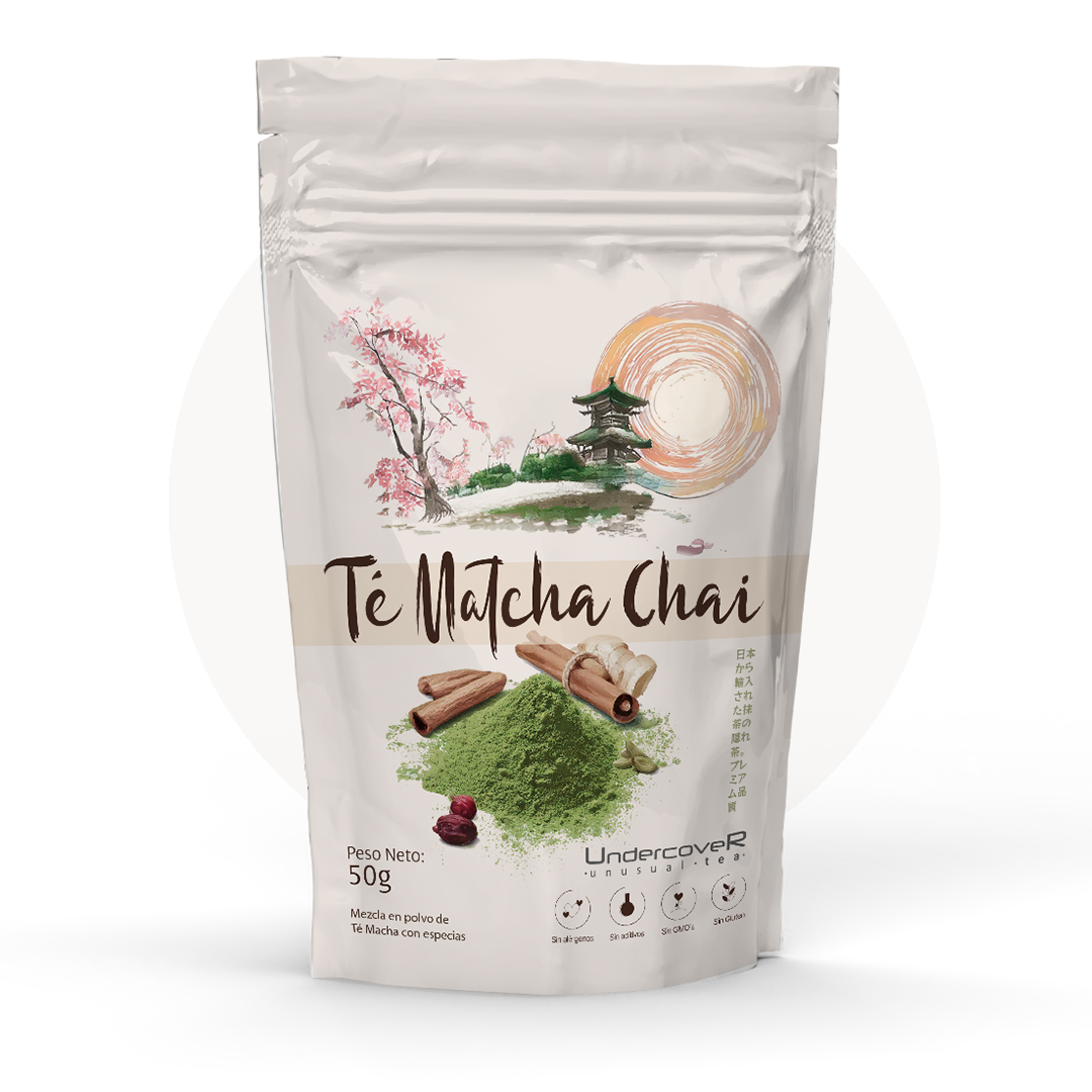 Té Matcha Original100% Premium Undercover, Origen Japón provincia Kagoshima. Disponible Té Matcha Vainilla y Té Matcha Chai.
