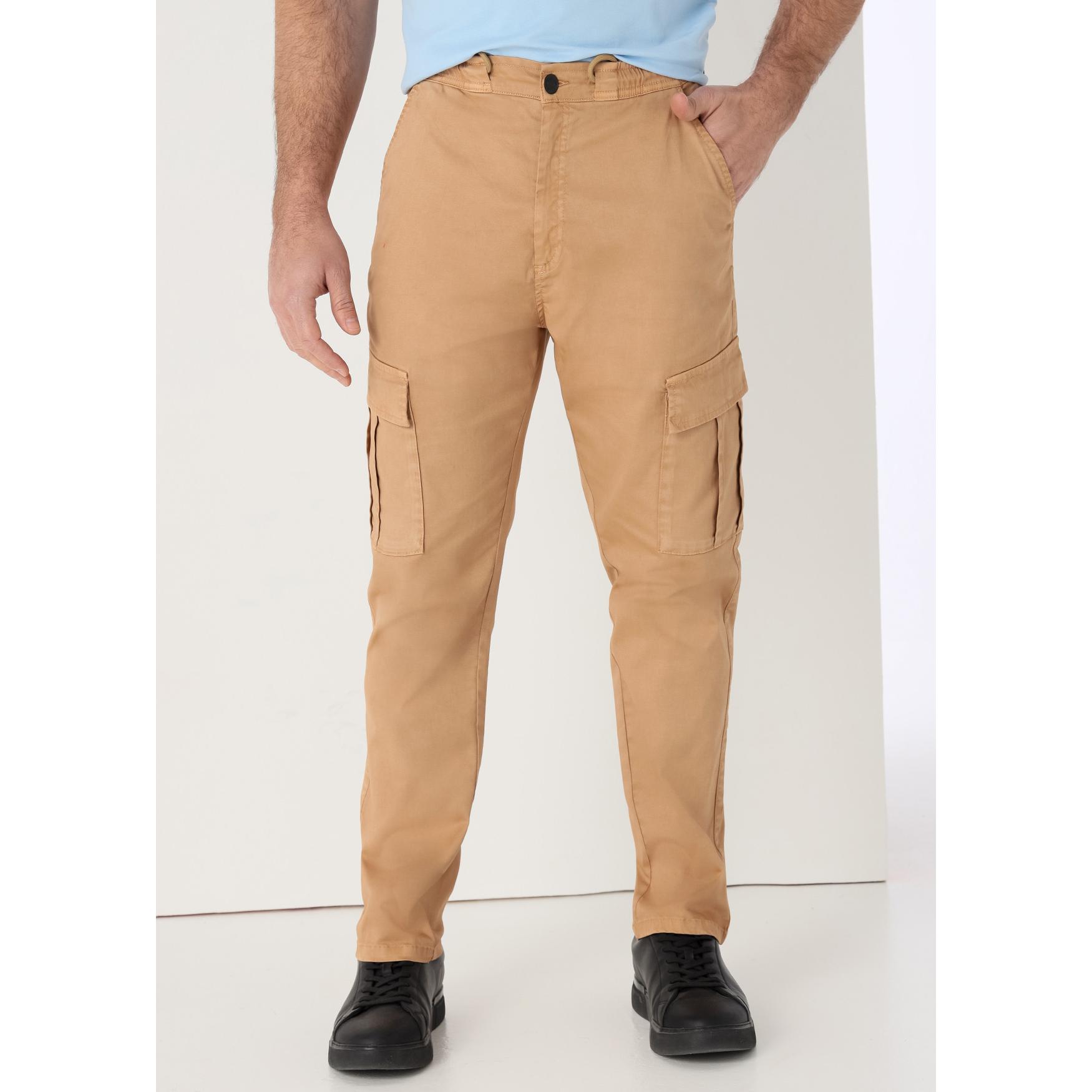 SIX VALVES - Pantalon cargo saten con cintura elastica - Tiro Largo- Tallaje en Pulgadas- Tallaje en Pulgadas