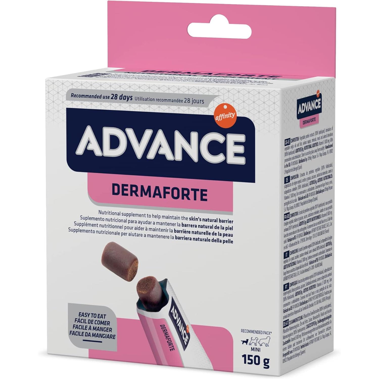 Advance – Suplemento nutricional para perros cachorros y adultos Advance Dermaforte 15 uds..
