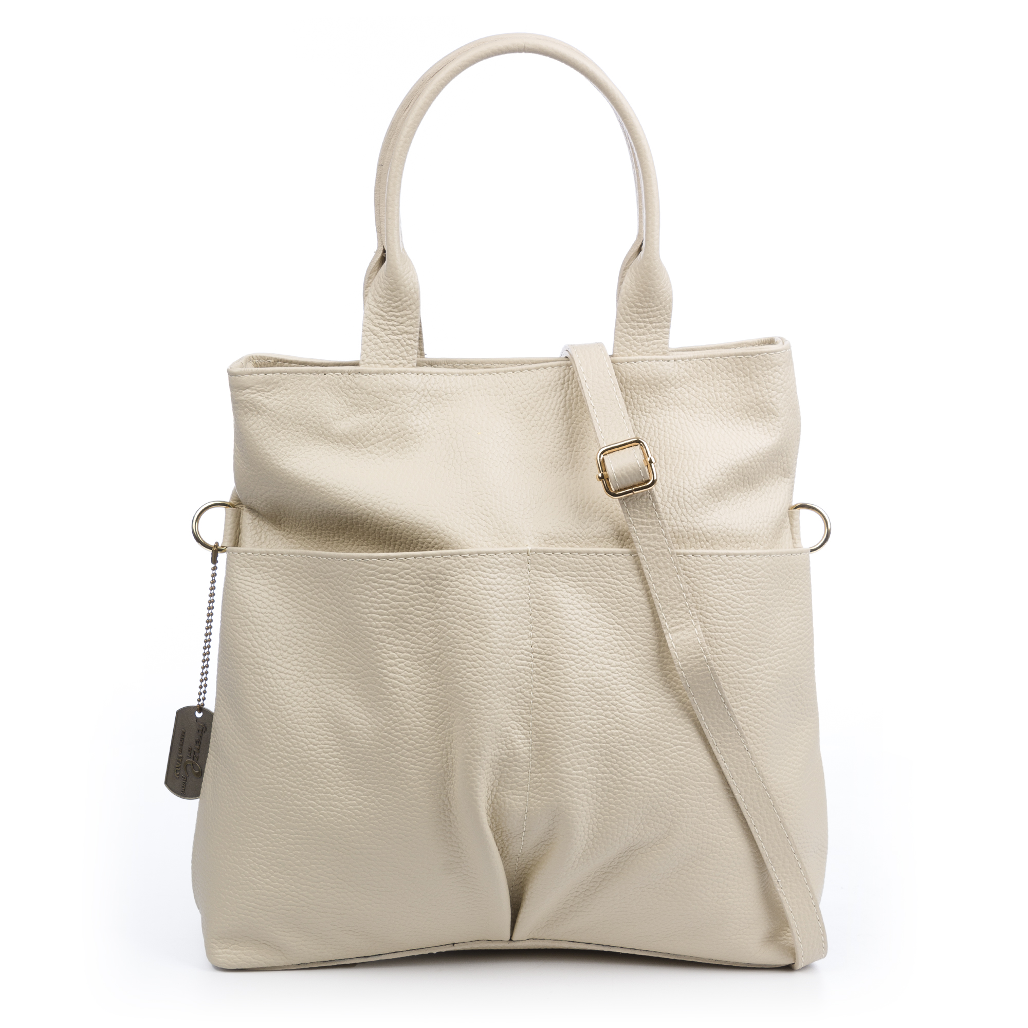 FIRENZE ARTEGIANI Bedizzole Bolso de hombro Mujer. Piel auténtica Dollaro. Fabricado en Italia 32x10x32 Cm.