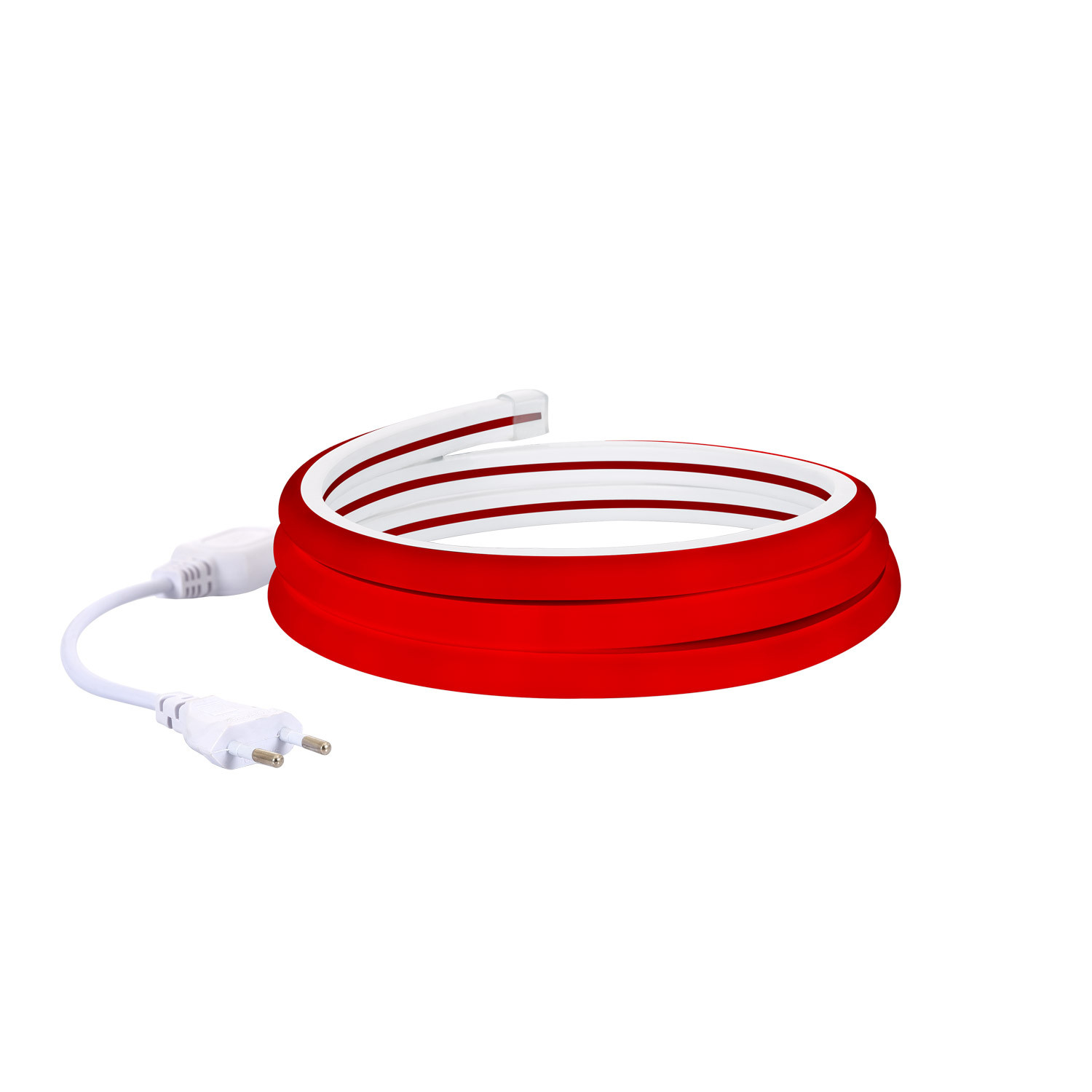 Ledkia Tira Neón LED 7.5 W/m Regulable 220V AC 120 LED/m Semicircular 180º Rojo IP67 a Medida Corte cada 100 cm