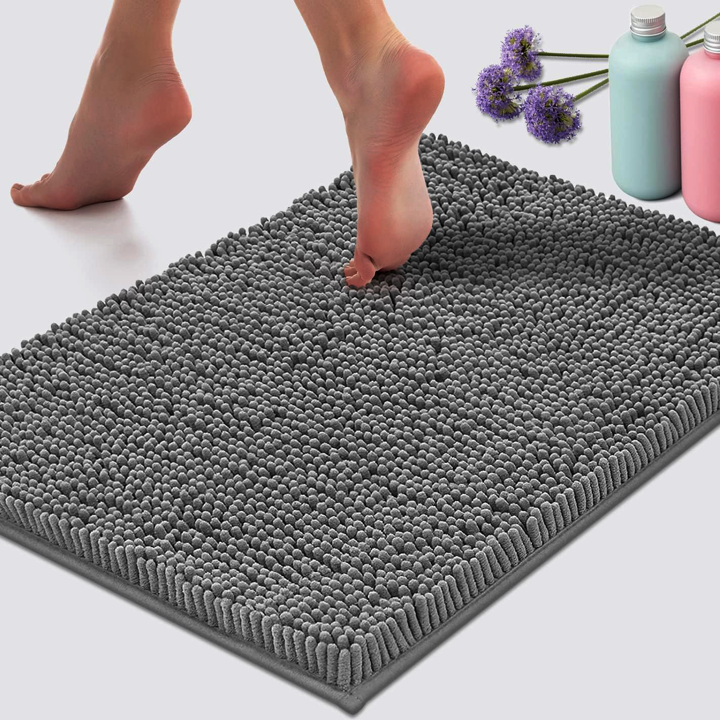 Alfombra De Baño Absorbente De Microfibra Suave Y No Esmerilada Machines Washable Antideslizante Para Bañeras Y Duchas