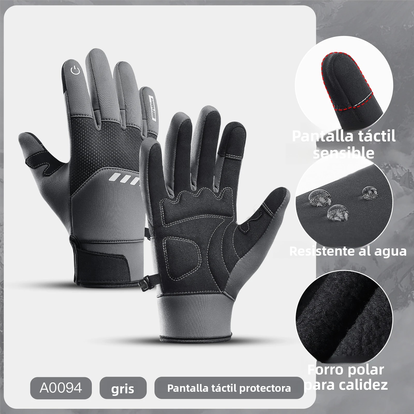 TK Guantes De Ciclismo Impermeables Para Hombres En Invierno Deportes Al Aire Libre Correr Motocicleta Esquí Táctil De Piel De Ciervo Calientes Con Dedos Complejos Antideslizantes