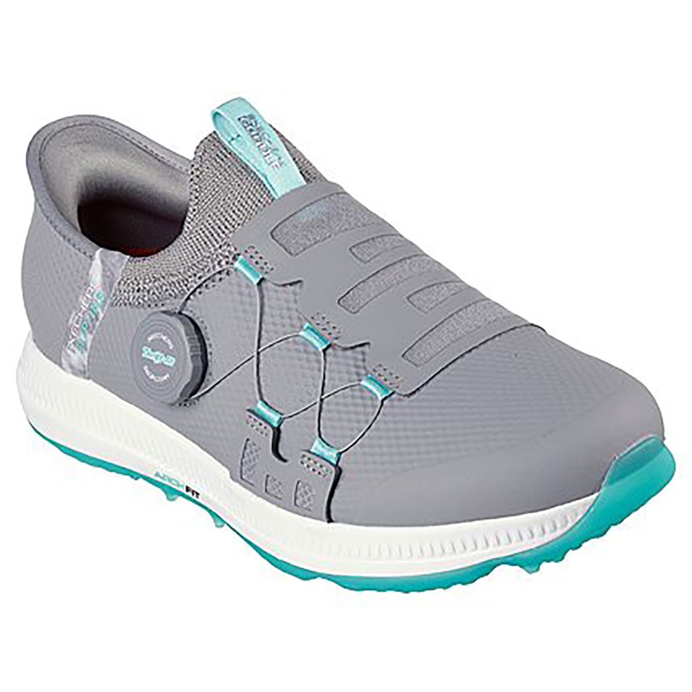 Skechers Go Golf Elite 5 Slip In Boa Zapato de golf para Mujer, Gris/Turquesa