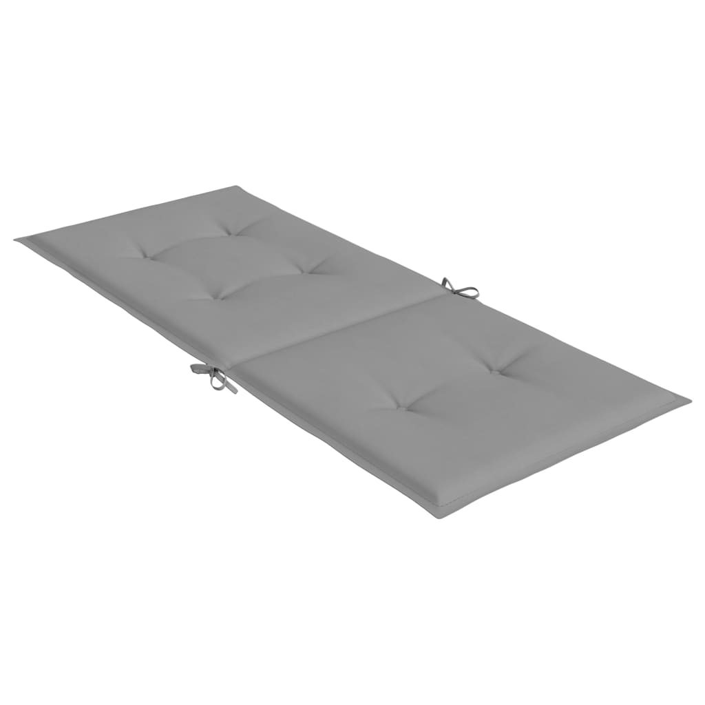 vidaXL Cojín silla de jardín respaldo alto 4 uds tela gris 120x50x3 cm