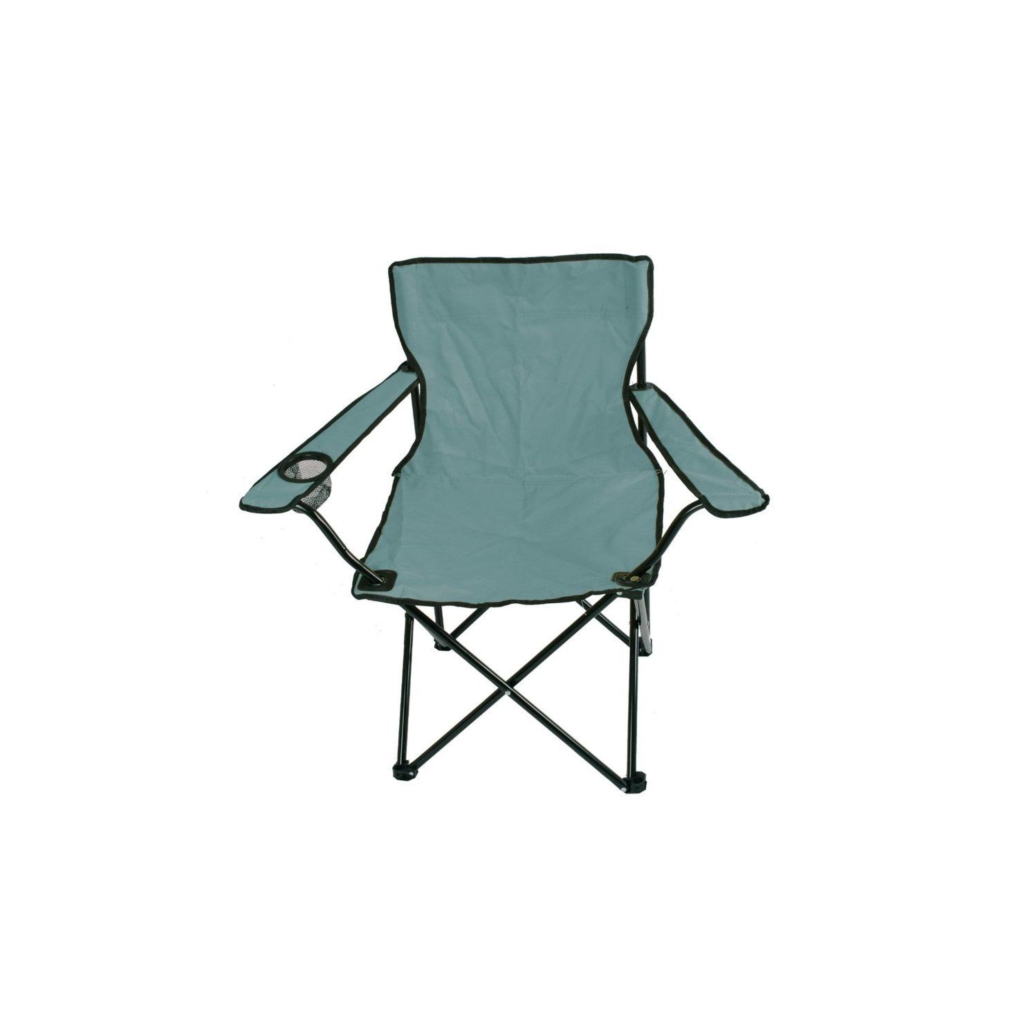 JARDIN202 - Silla de Camping Plegable con Estructura de Acero Inoxidable, Reposabrazos y Funda con Asas, 80x80x50 cm, Resistente al Agua, Ideal para Exterior