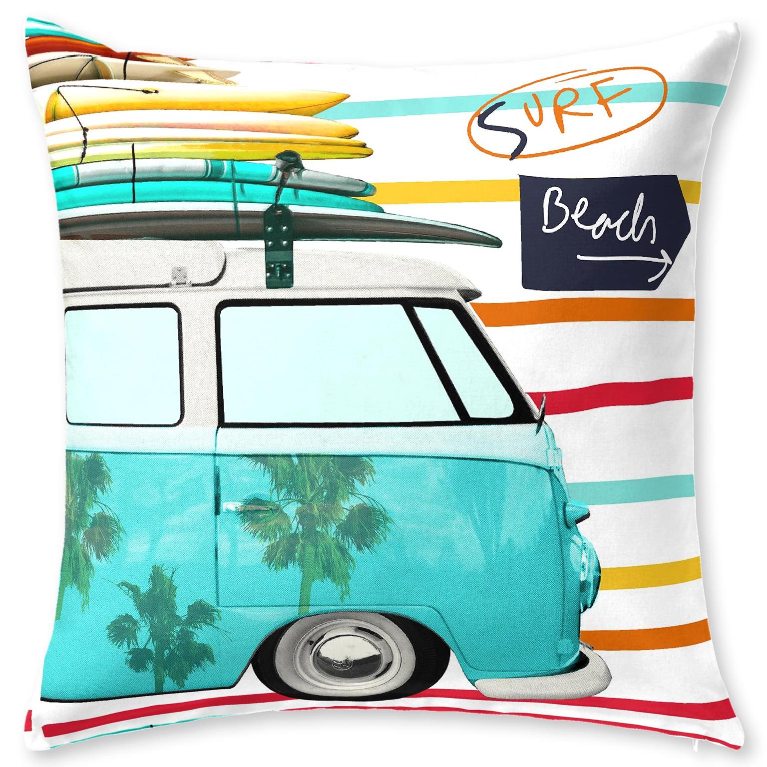 JVR - Cojin Algodón modelo BEACH (cojin tipo 1) - Tejido 100% Algodón - Estampado digital - Fabricado en España - Medidas 60x60
