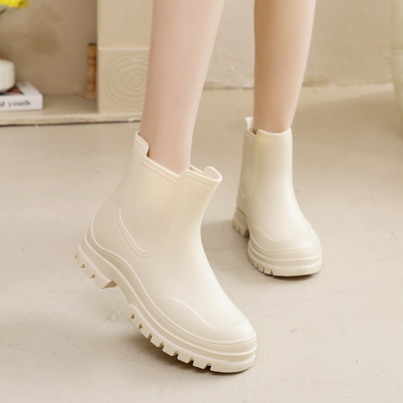 OmHO Botas de Agua Mujer Impermeable Chelsea Botas de Lluvia Antideslizante Botines de Caucho, Talla:36-41 EU