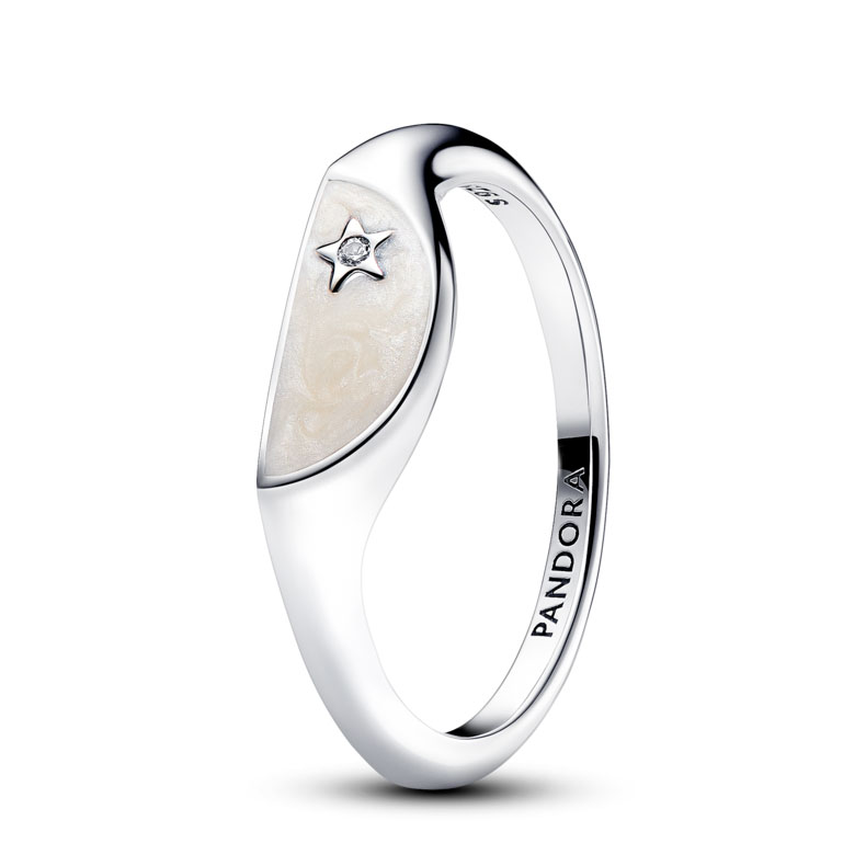 Pandora Anillo Mitad Sello Esmaltado 193325C01 , para Mujer