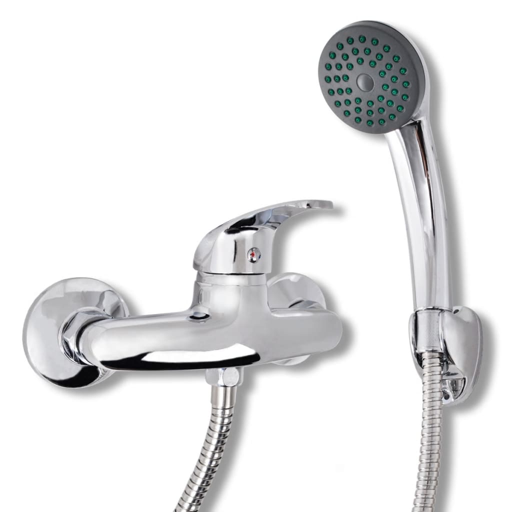 vidaXL Kit de grifo mezclador para ducha de baño cromado