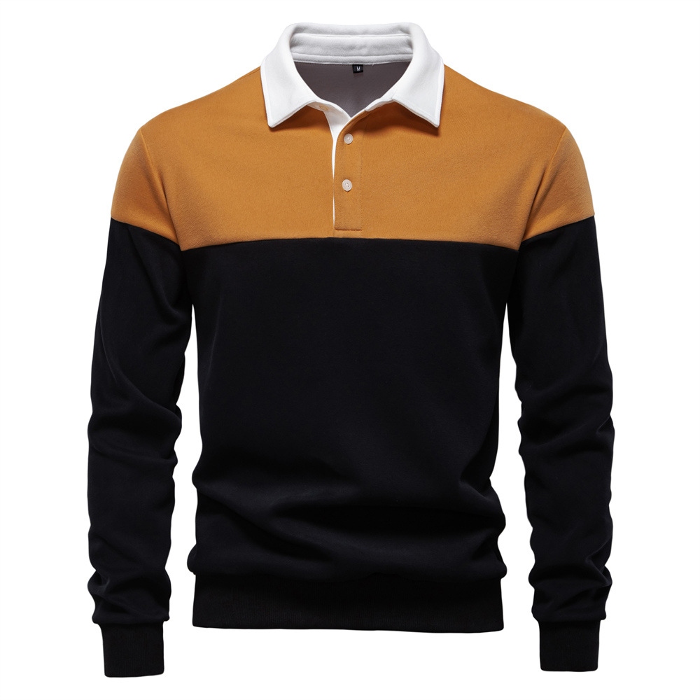 TK Sudadera de manga larga tipo polo para hombre, novedad de primavera, estilo casual.