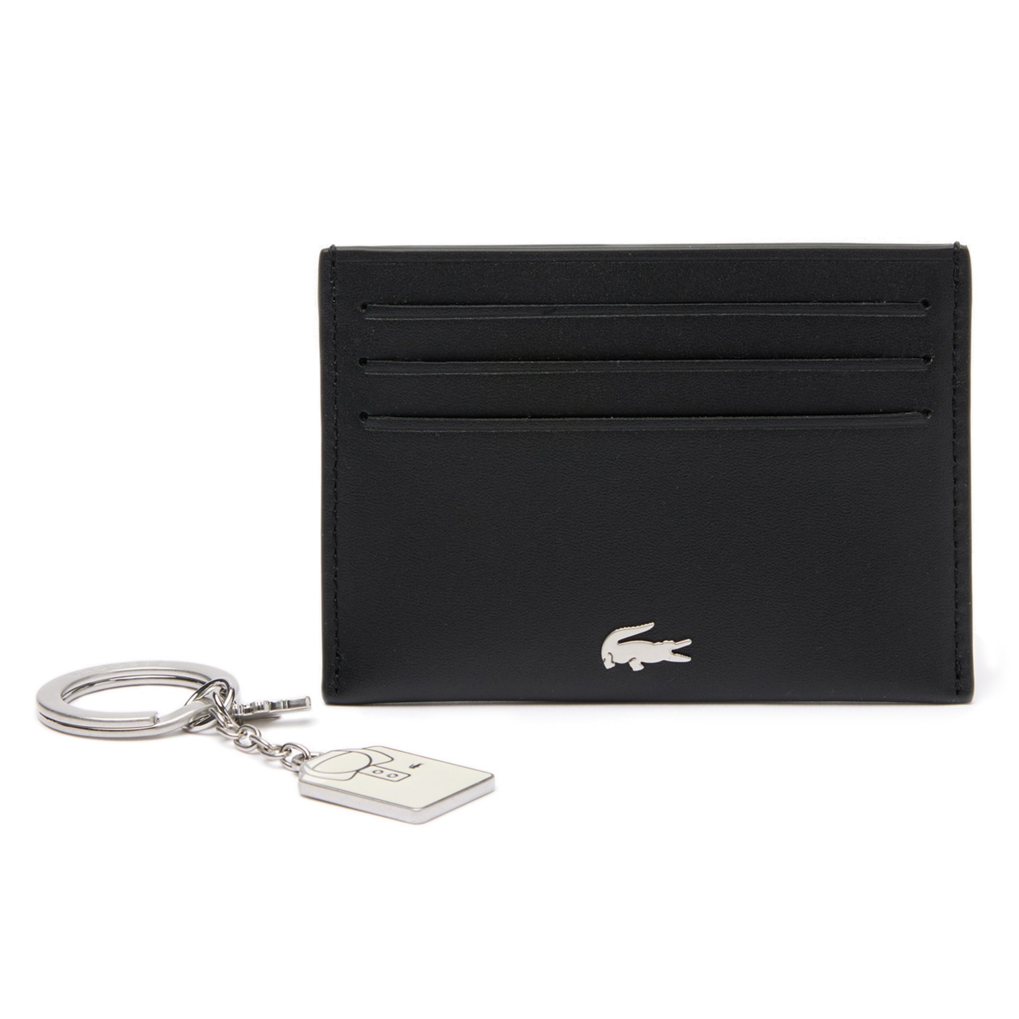 LACOSTE Set de tarjetero para hombre - Set de regalo tarjetero y llavero, cuero auténtico, 7,5x10,2x0,5cm (HxLxW CC KEY RING BOX