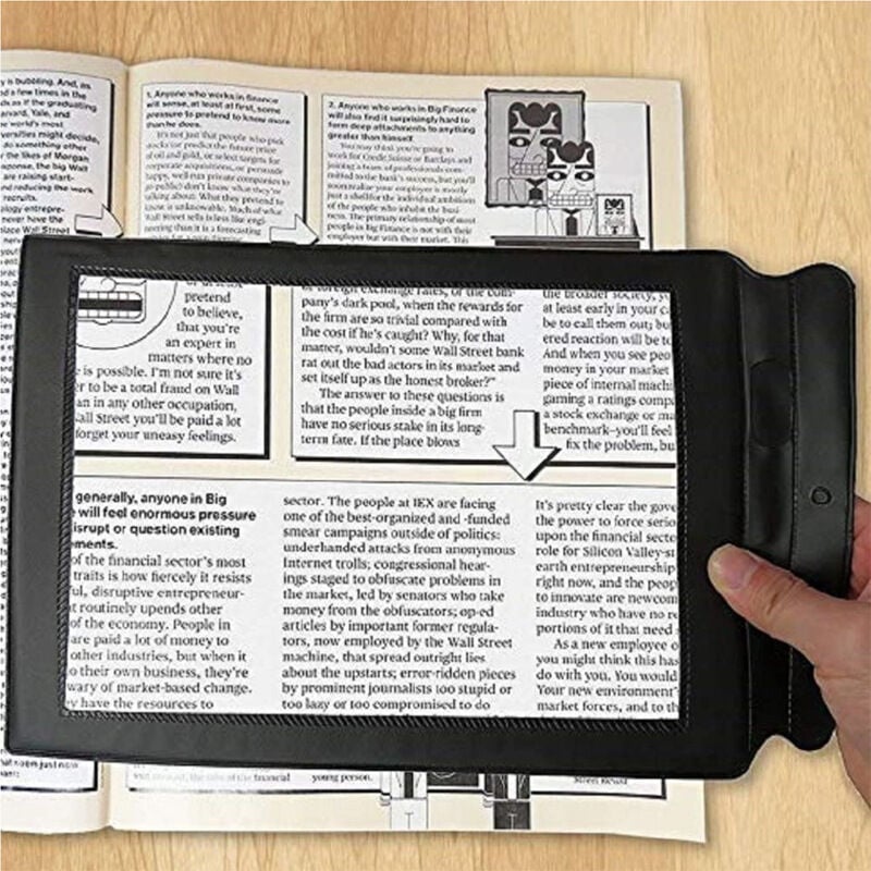 CA Lupa de lectura de página completa Sollbry A4 3X, portátil, rectangular, de plástico, ideal para personas mayores con baja visión, ideal para leer libros y páginas.