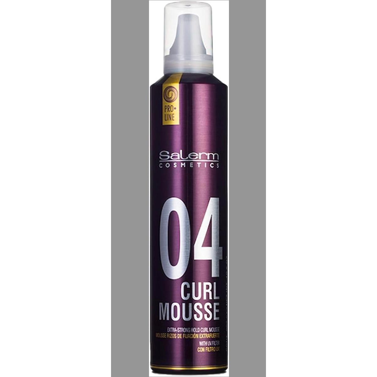 SALERM - Espuma Pelo Rizado - Pro Line Curl Mousse - 300 ml - Rizos más Definidos y Flexibles - Fijación Extrafuerte - Efecto Antihumedad - Protección del Color