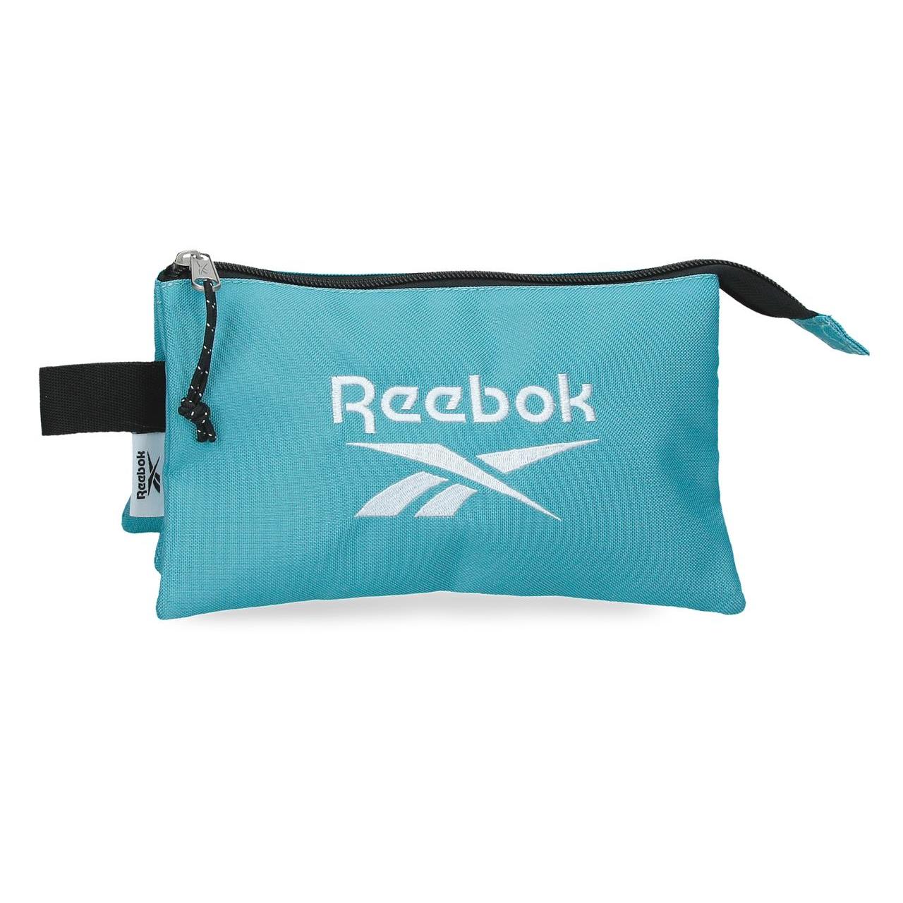 Estuche tres compartimentos Reebok Boston Turquesa