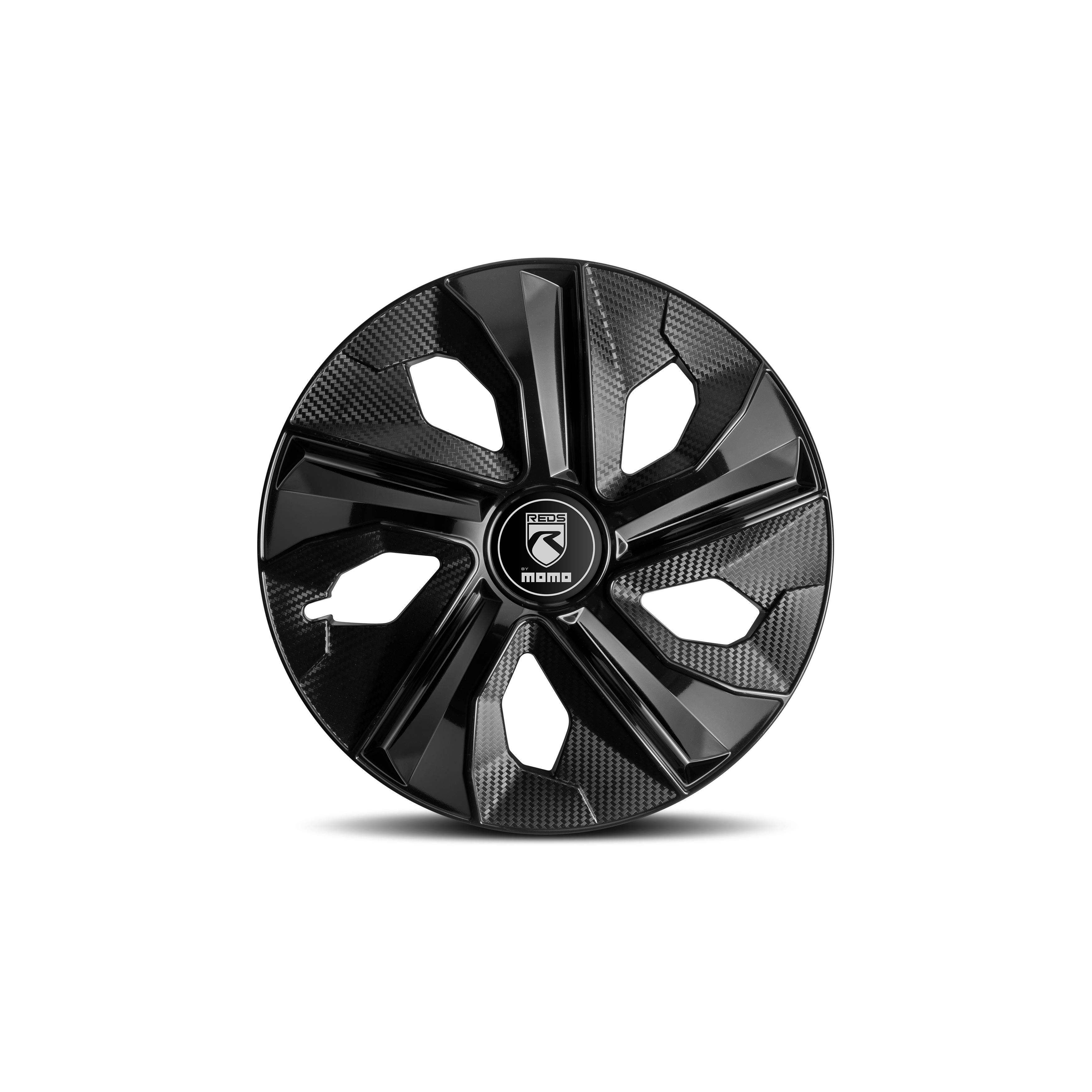 TAPACUBOS MOMO BLADE BRILLANTE NEGRO CARBÓN 14 - 4 PIEZAS
