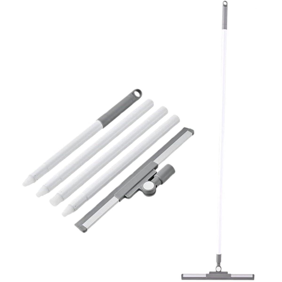 Escobilla de goma para suelos - Escobilla de goma para ducha - Hierro + Silicona - Limpiador de ducha - Escobilla de goma para ventanas - Giratoria - Ancho 36 cm - Blanca