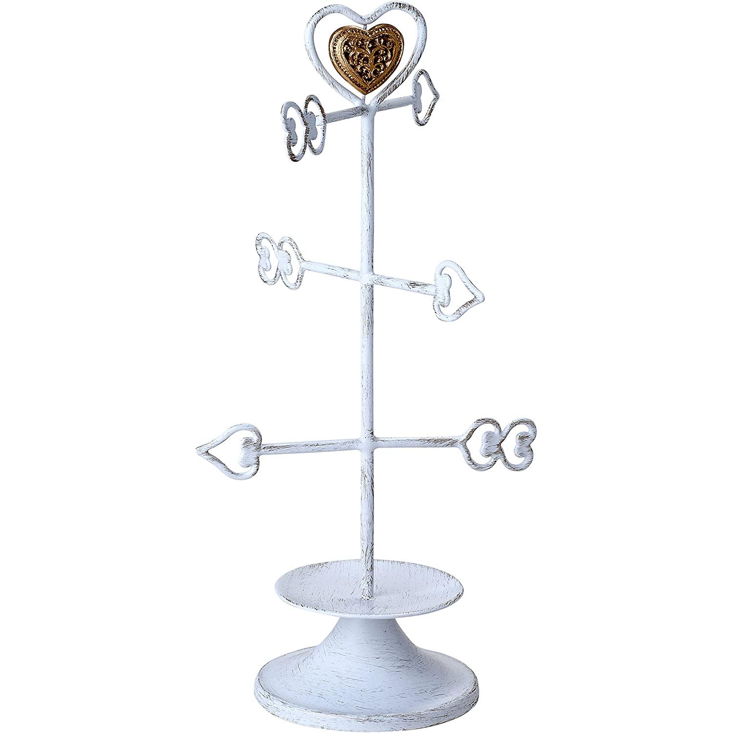 Mopec Joyero Metal Flechas Corazón 10 X 15.5 X 31 Cm - Joyería Diamante Mujer