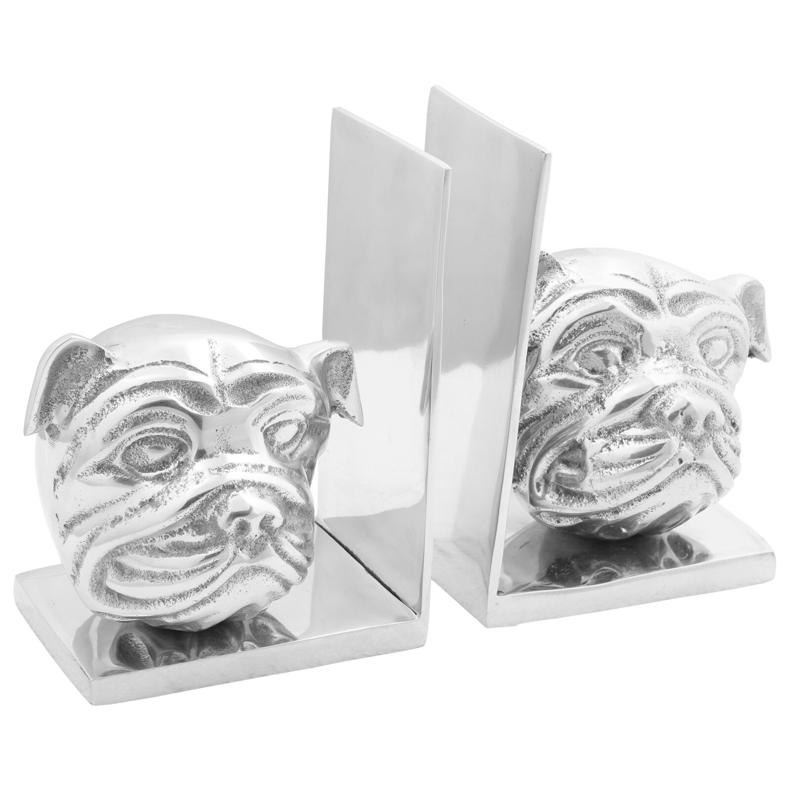 vidaXL Sujetalibros 2 pcs Plata 8x12x16,5 cm Aluminio Perro