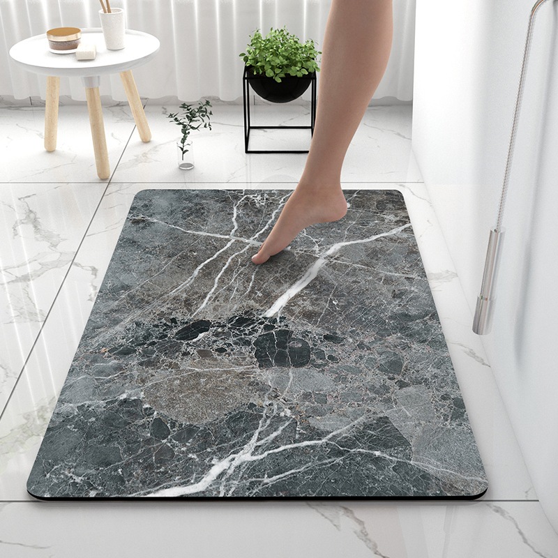 Om Home Alfombras de baño suaves de tierra de diatomeas, alfombrilla súper absorbente para inodoro, alfombrillas para pies de puerta, alfombrilla de goma antideslizante para ducha