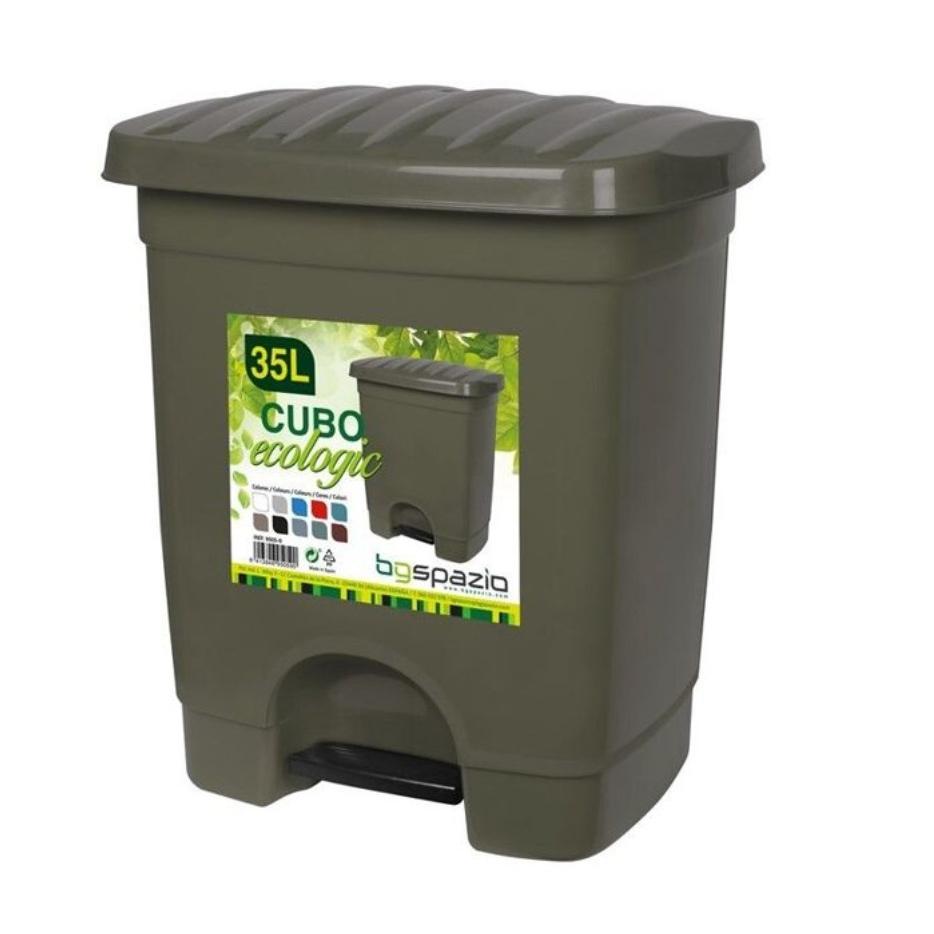 C.A | Papelera de Reciclaje 35L ♻️ | Con Pedal | 1 Compartimento | Ecológica y Resistente | Para Cocina | 45x39x31 cm