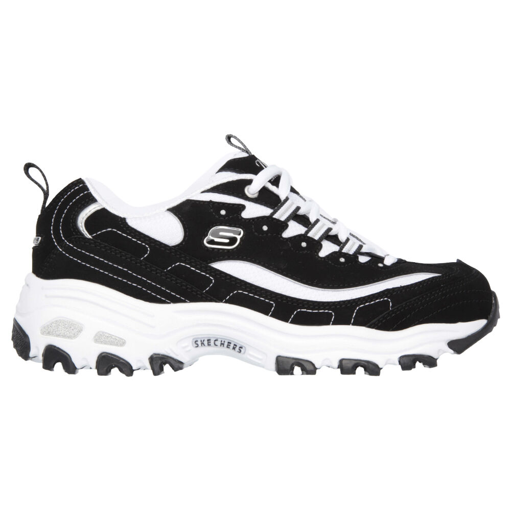 Zapatillas Negro y Blanco Skechers D'Lites Biggest Fan Black White
