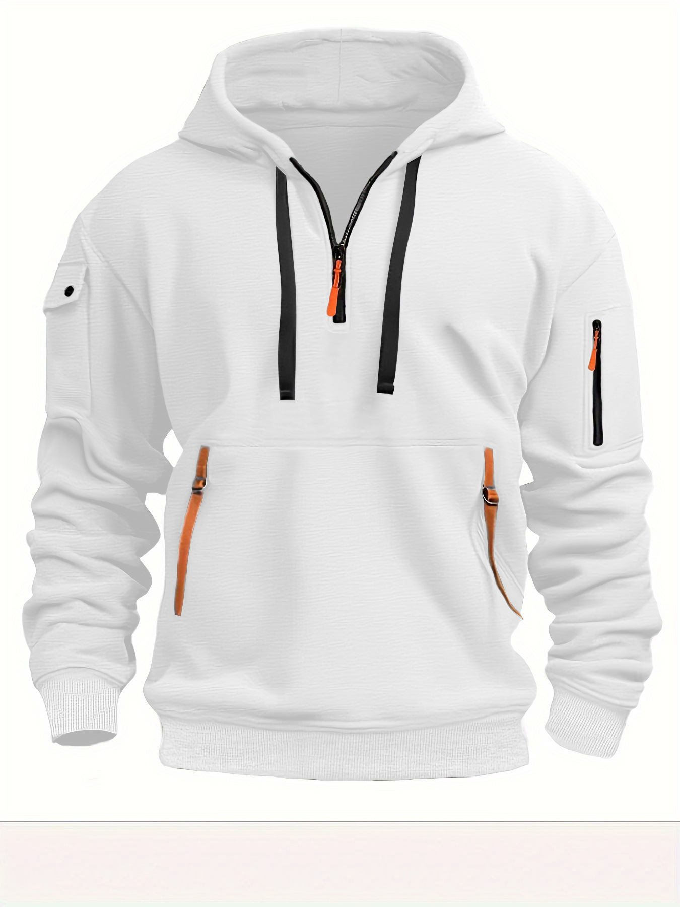 TK Sudadera con capucha de gran tamaño con costuras para hombre, de moda de otoño e invierno, a juego con colores