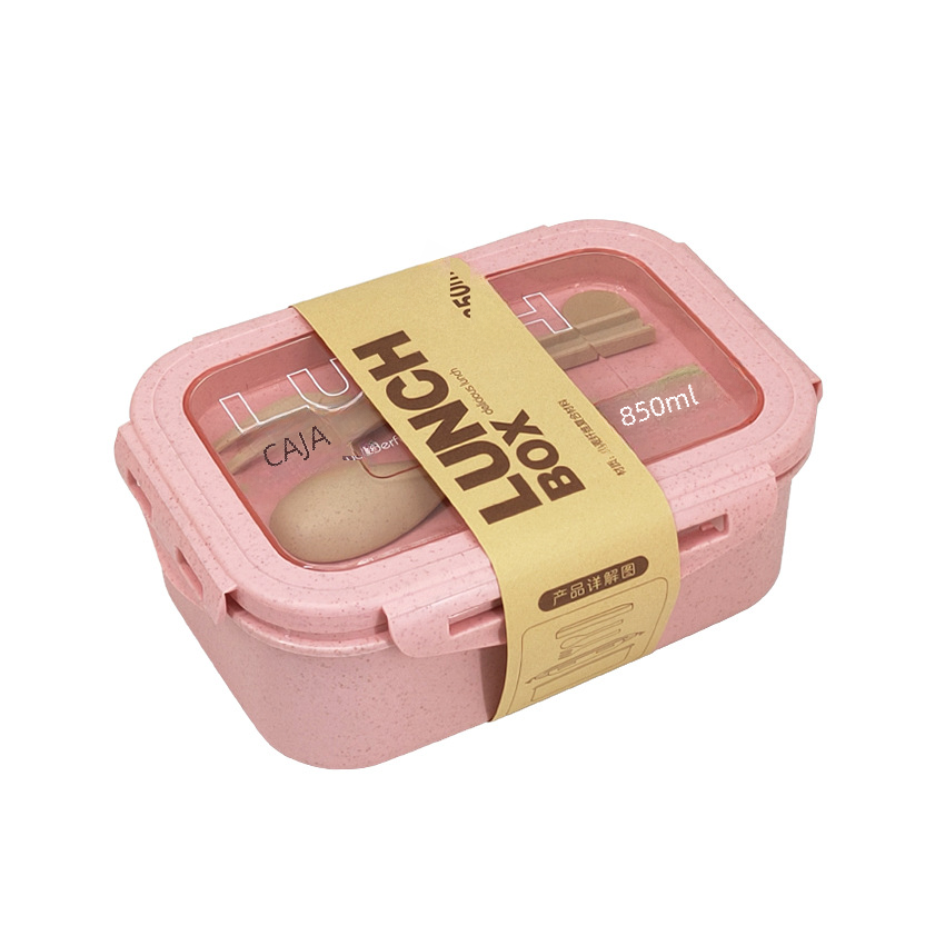 Caja de Almuerzo Portátil de 850ml Material de Plástico Ideal para Niños, Estudiantes, Empleados