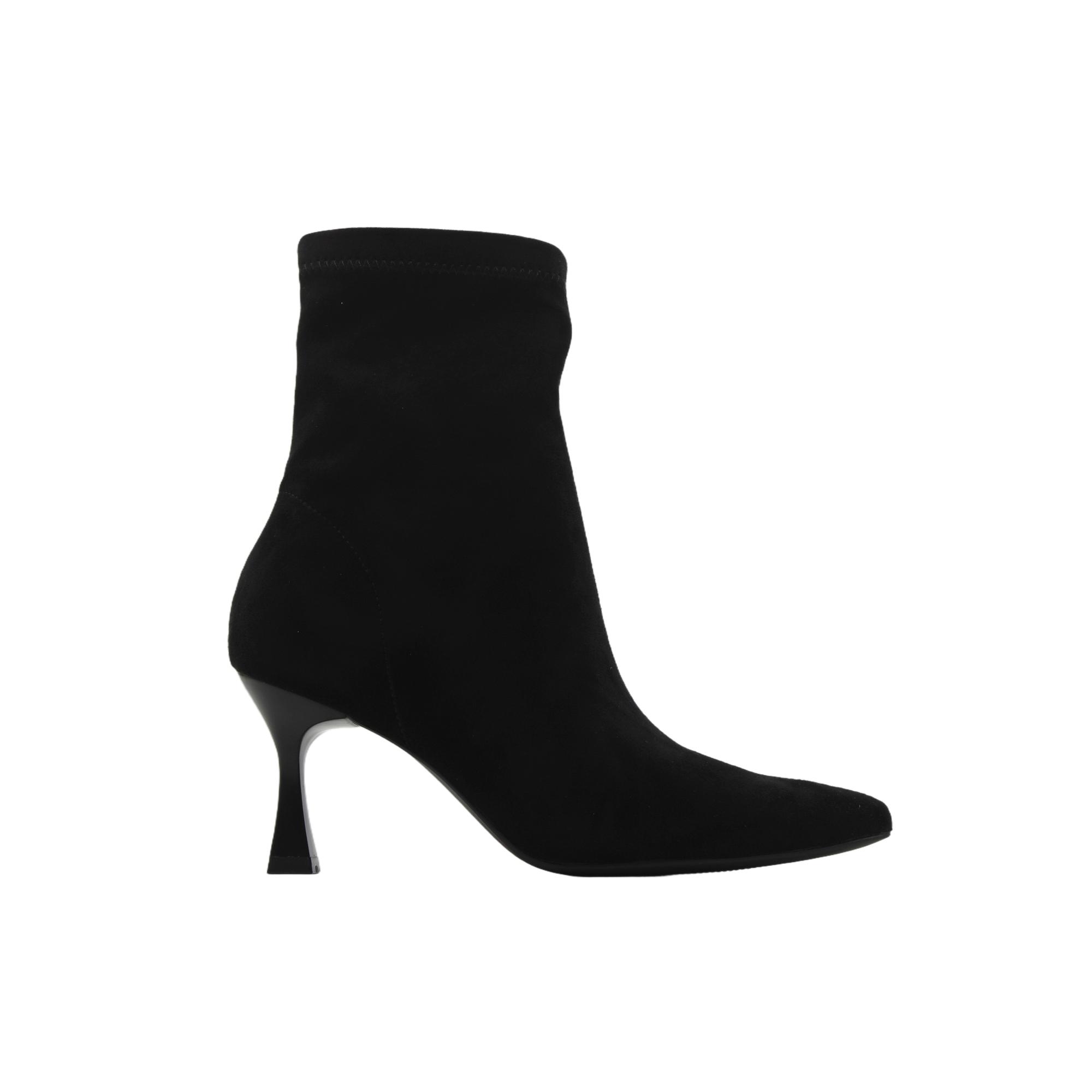 ETIKA 32032 Botines tipo calcetín de antelina, stretch, cremallera, tacón acampanado, suela de goma, para señora
