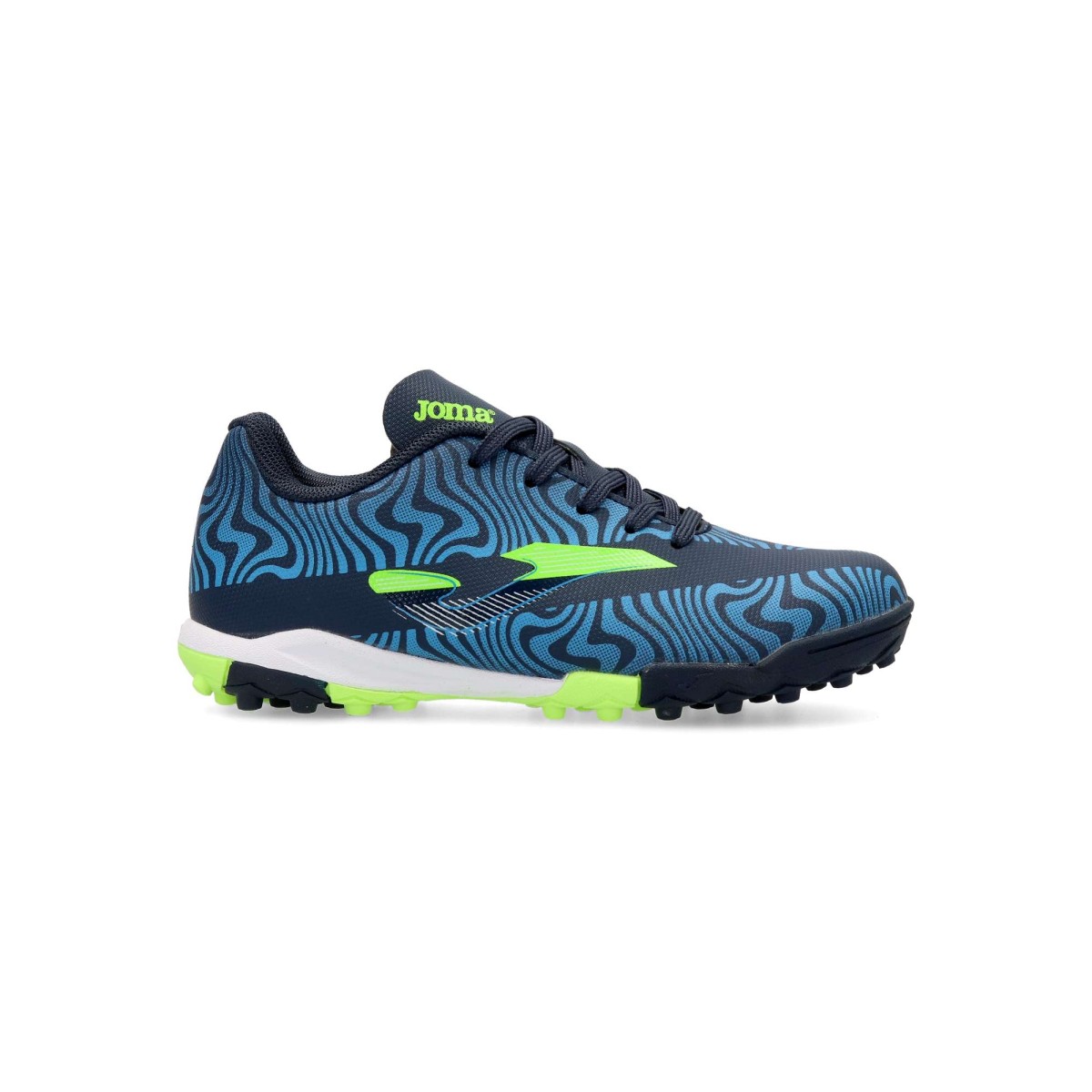 Joma - Zapatillas de fútbol turf Evolution para niño y niña, fabricadas en material sintético sin costuras con tecnología ONE PIECE y suela de caucho para iniciación