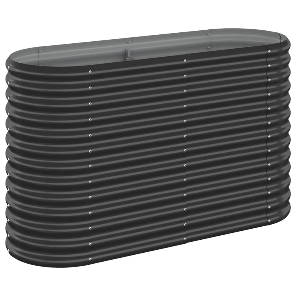 vidaXL Jardinera arriate acero galvanizado antracita 114x40x68 cm