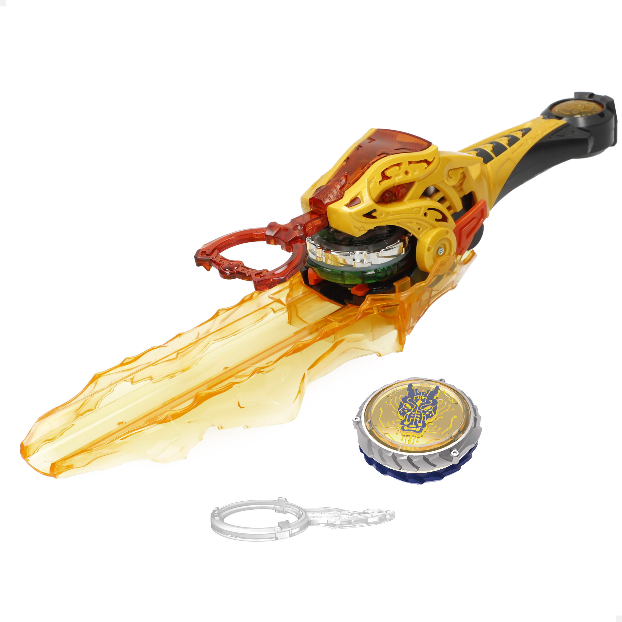 Infinity Nado - Superior Pack, peonza para niños, Lighting Leopard (Leopardo Relámpago), lanzador de espada, 38 cm, luces de colores, juegos de peonzas, pilas incluidas, juego de batalla, +5 años