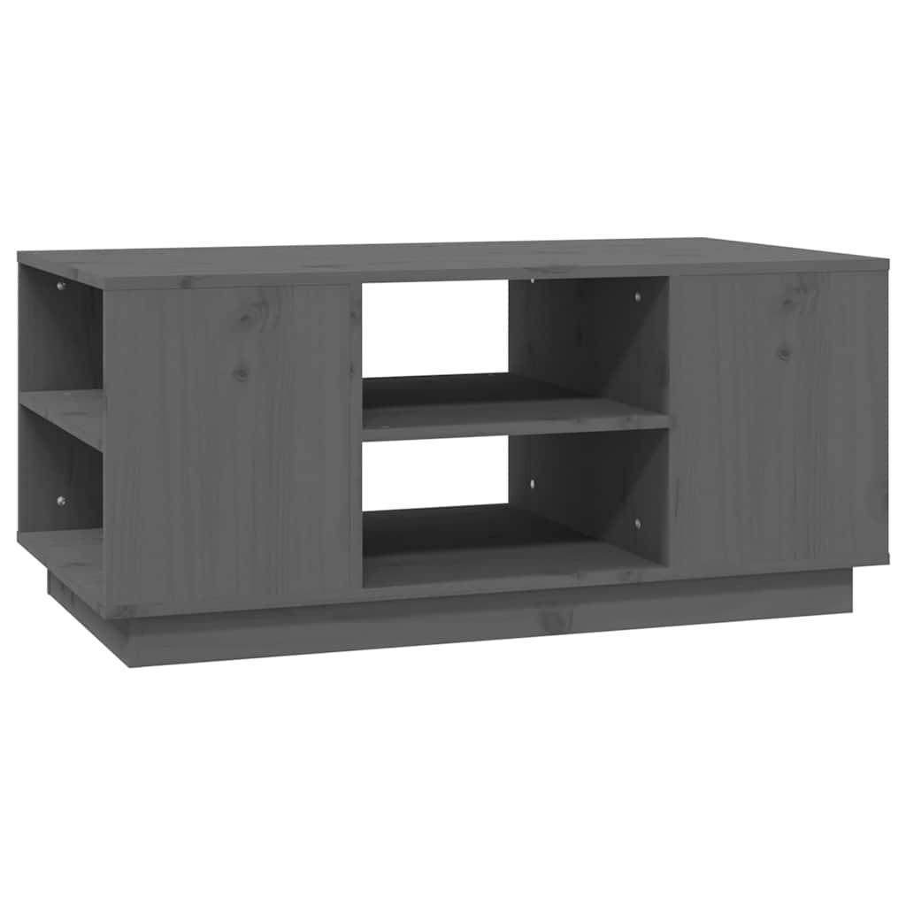 vidaXL Mesa de centro de madera maciza de pino 90x49x40,5 cm Multicolor