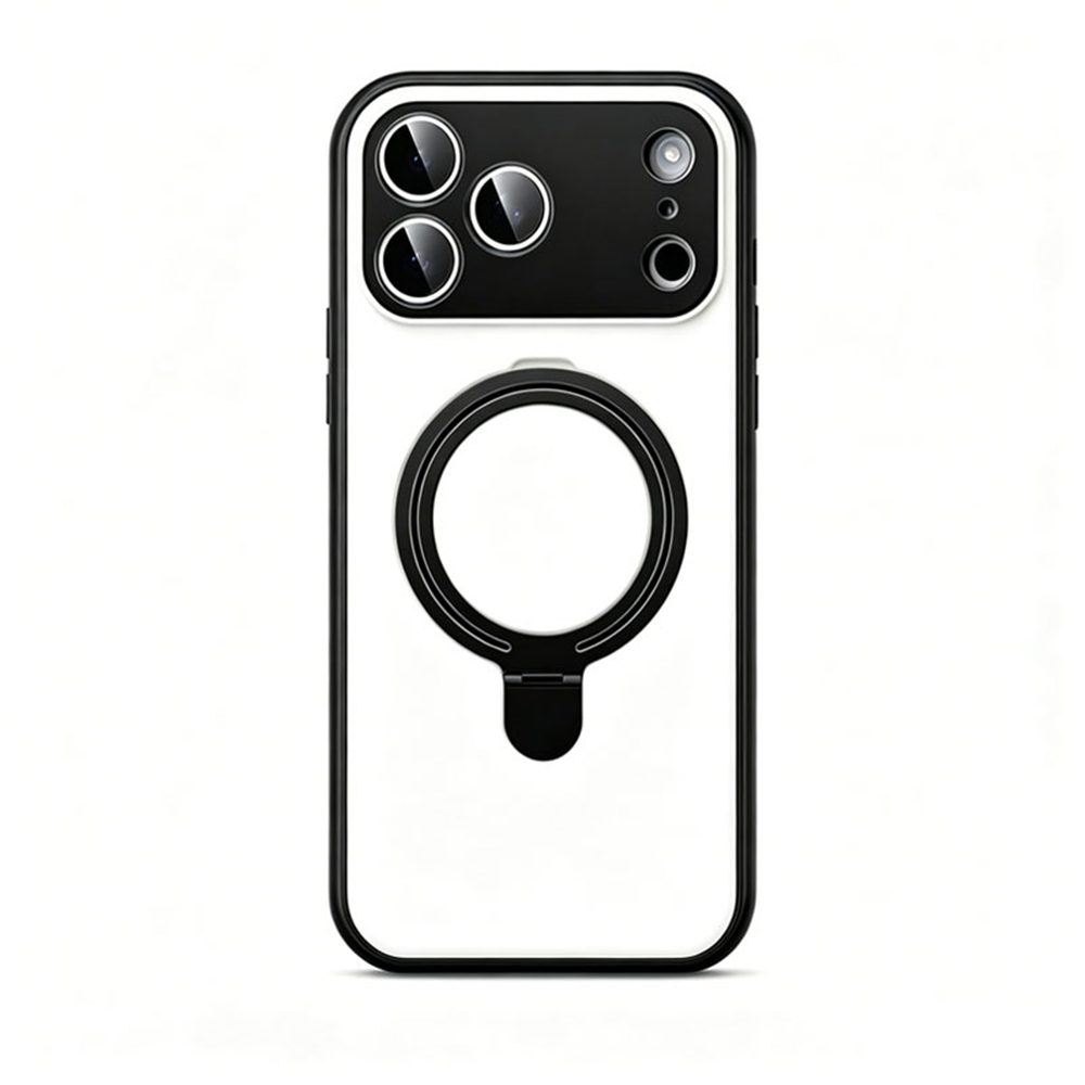PACIFICO Funda Protectora para iPhone Serie 17, Soporte Plegable Integrado, Marco Protector Elevado para Lente de Cámara, Carcasa Antigolpes Mate Antihuellas