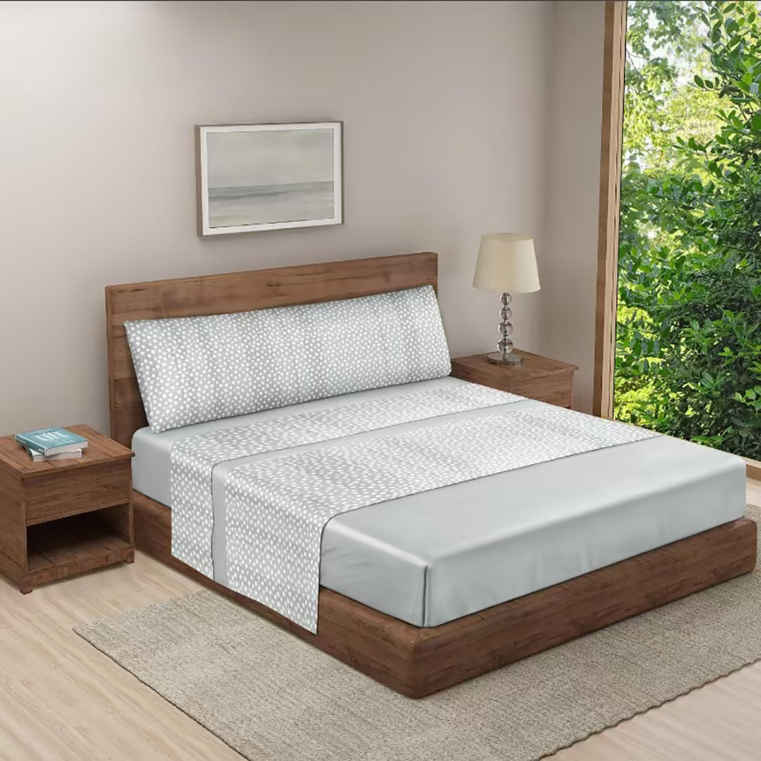 HOMESOL® juego de sábana verano - 85G/poliester 100%/impresion nano no pierde color /extrasuave