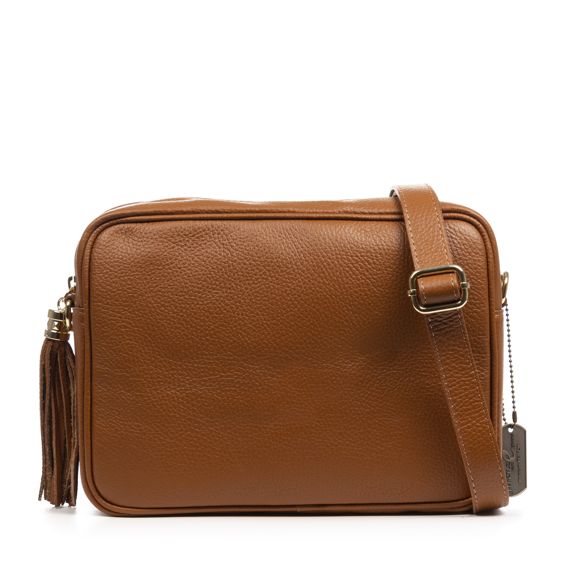 FIRENZE ARTEGIANI Arborio bolso bandolera mujer. Piel auténtica acabado Dollaro. Fabricado en Italia 28,5x9,5x22,5 Cm.