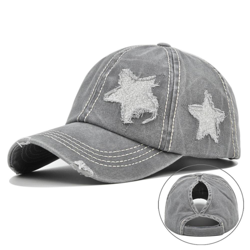 Gorra de béisbol para cola de caballo para mujer, gorras de algodón lavado