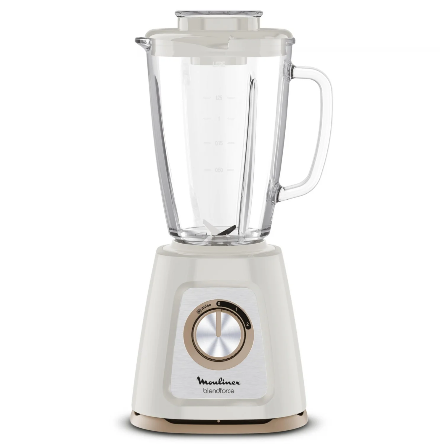 Batidora de Vaso Moulinex Blendforce LM430A10 800W, Jarra de Cristal Termorresistente 1,75 L, Picahielos, 2 Velocidades + Pulse para Batidos y Smoothies