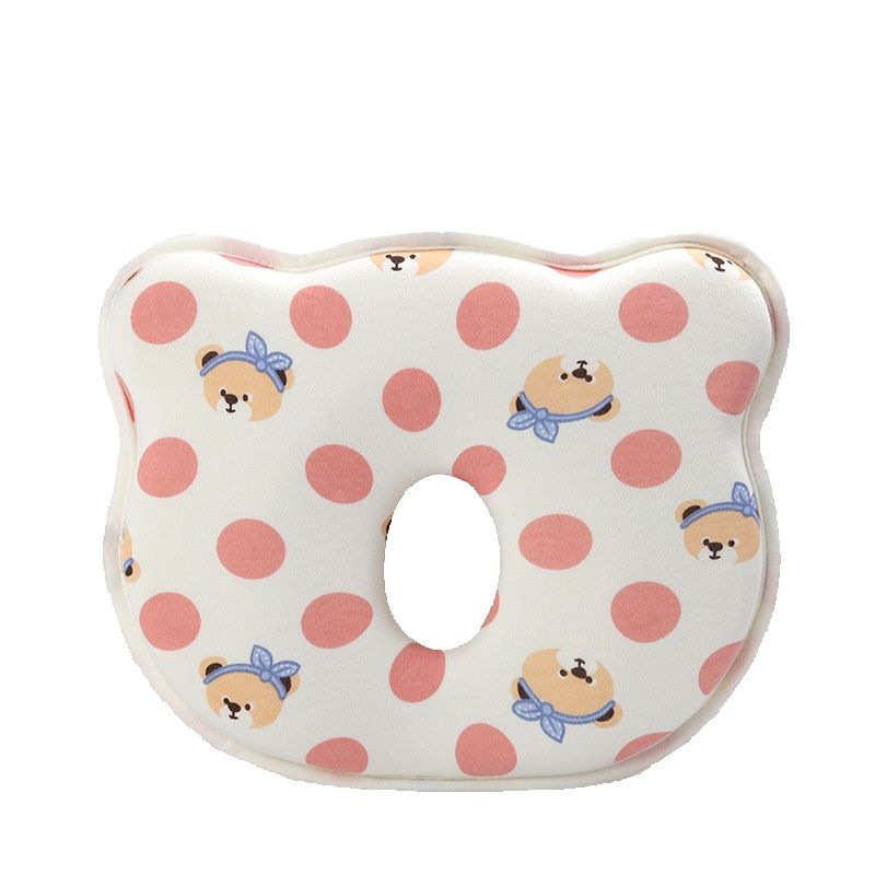 TK Almohada para bebé, viscoelástico, almohada para bebé, antiplagiocephaly, adecuada para recién nacidos de 0 a 12 meses, color rosa